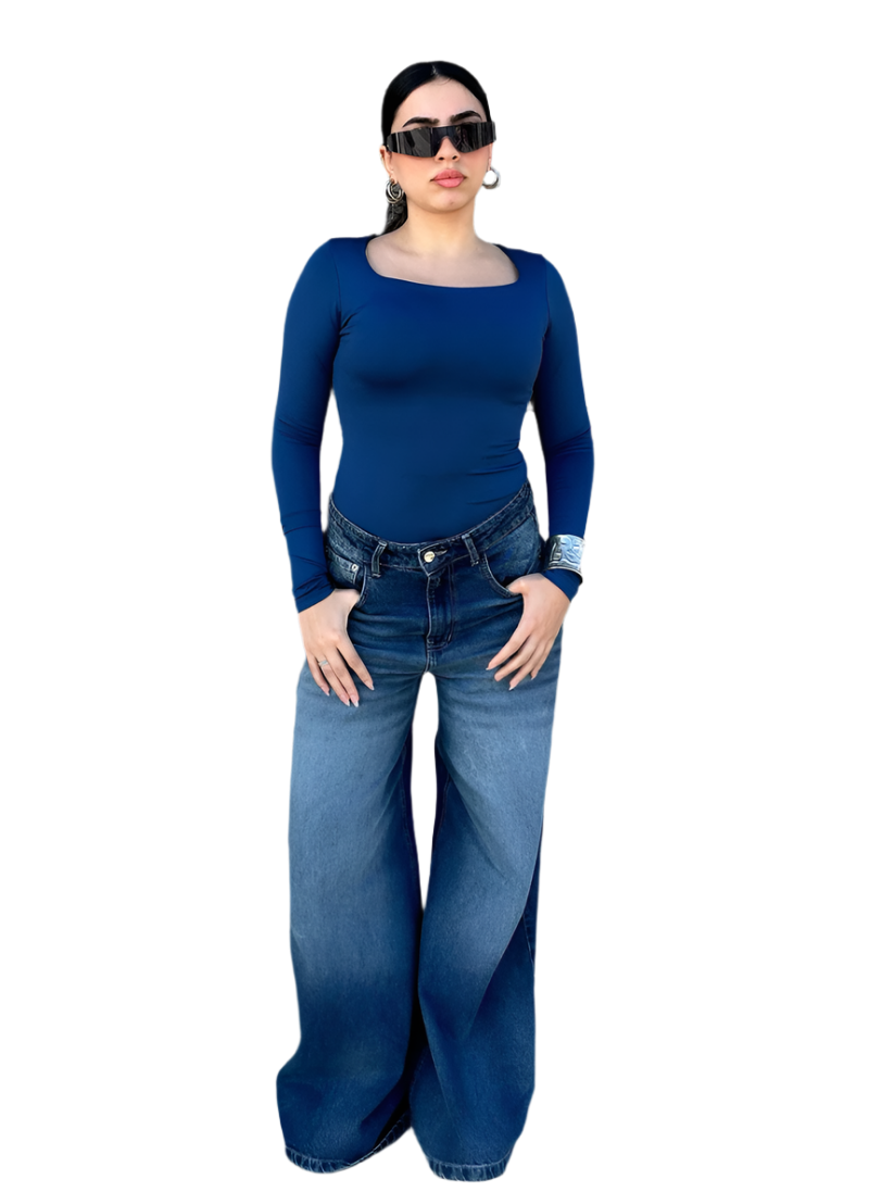 Square Neck Full Sleeve Bodysuit