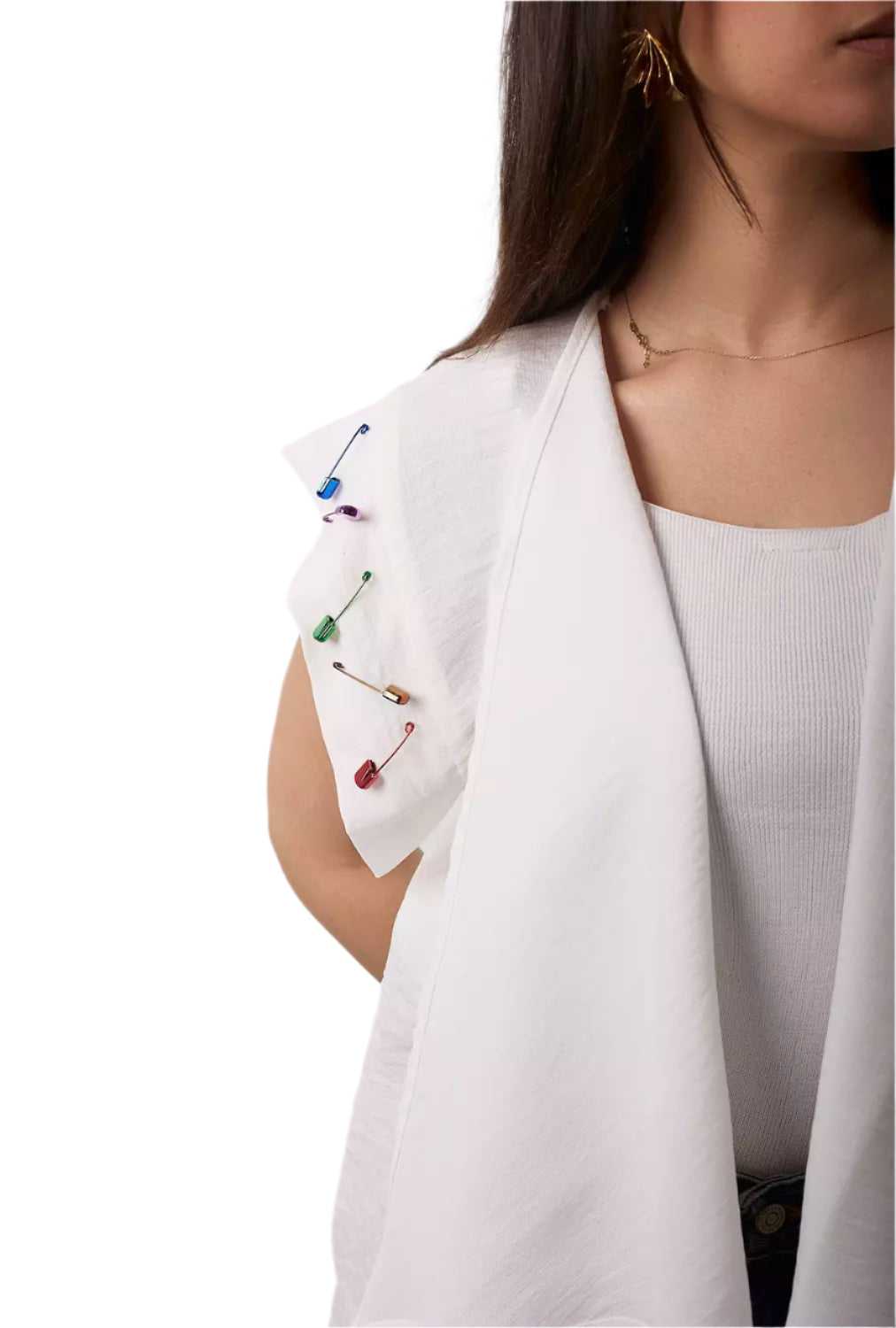 White linen vest