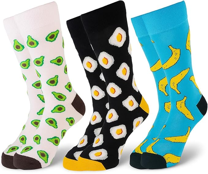 Socks Men Set of 3 Classic Printed Long Socks Classic