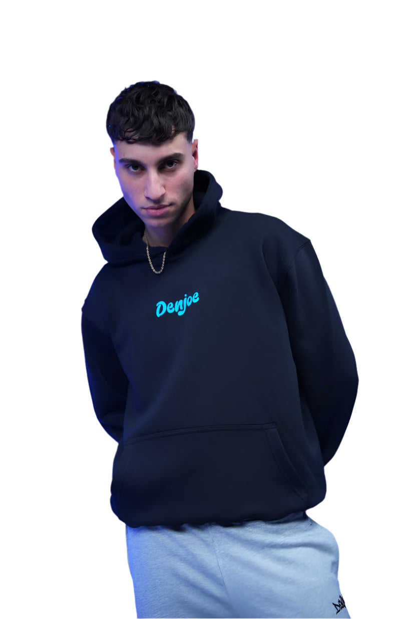 “What don’t monsters eat clowns Because they taste funny” Printed Oversized Hoodie Black
