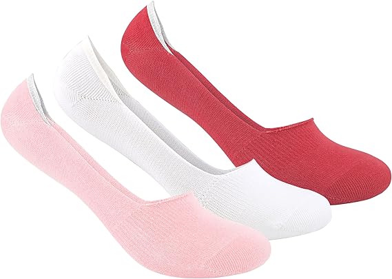 Womens Pack of 3 Invisible Plain Casual Socks