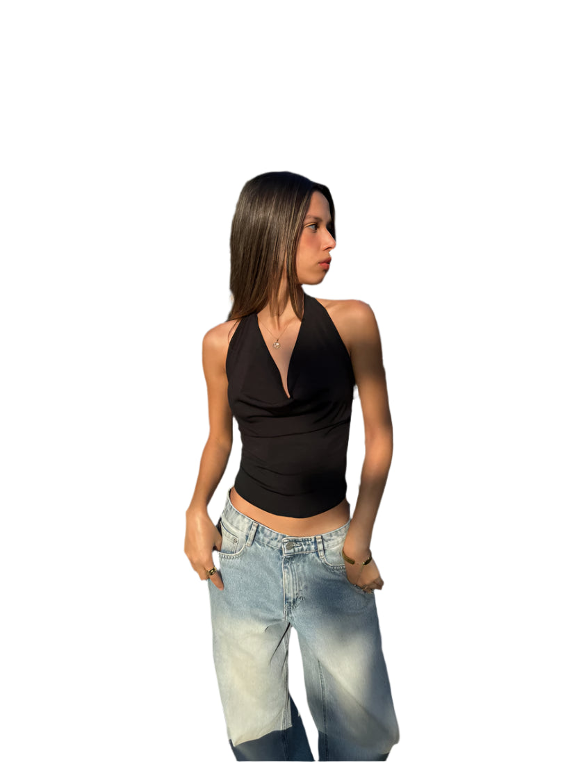 Black Halter top