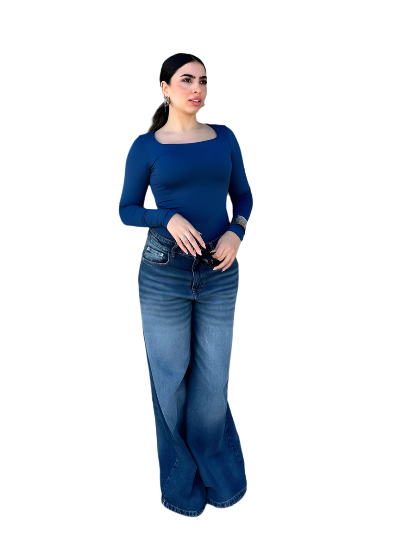 Square Neck Full Sleeve Bodysuit