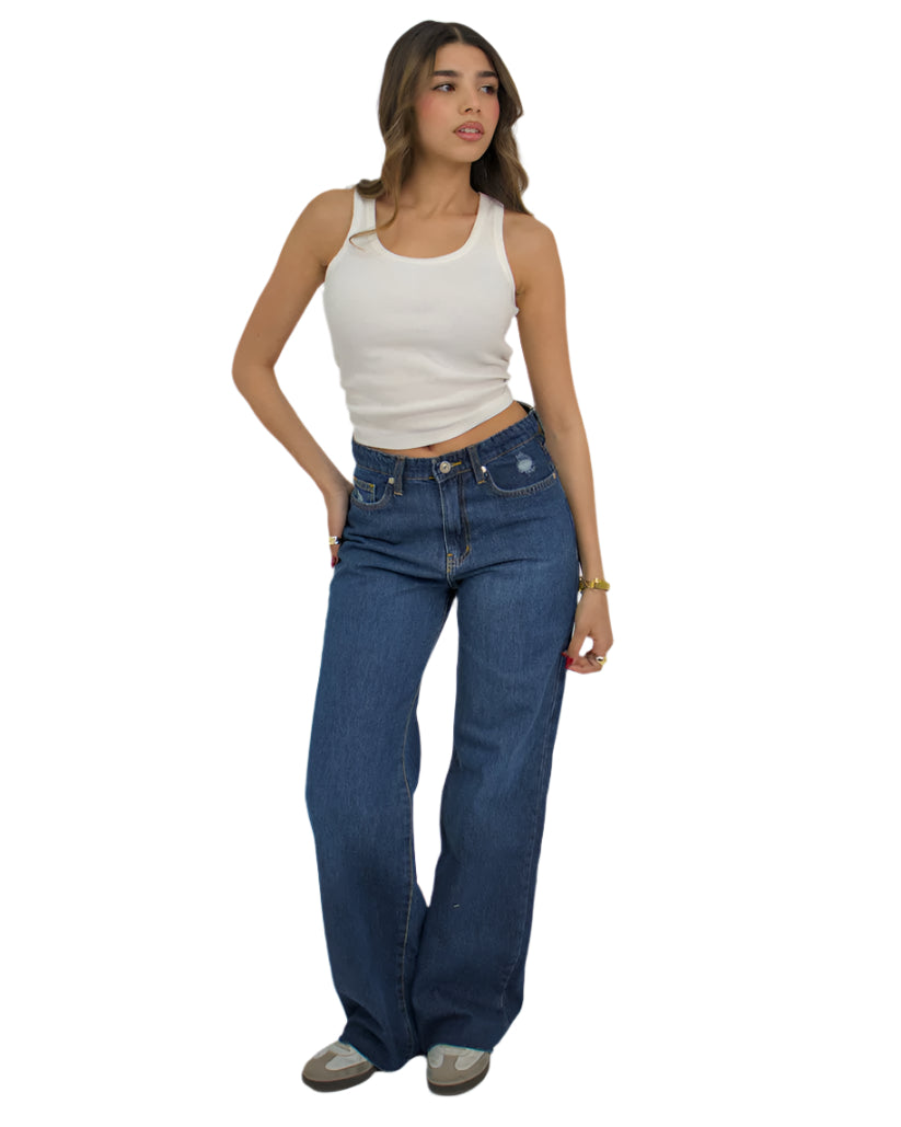 Straight Fit Denim -Dark Blue