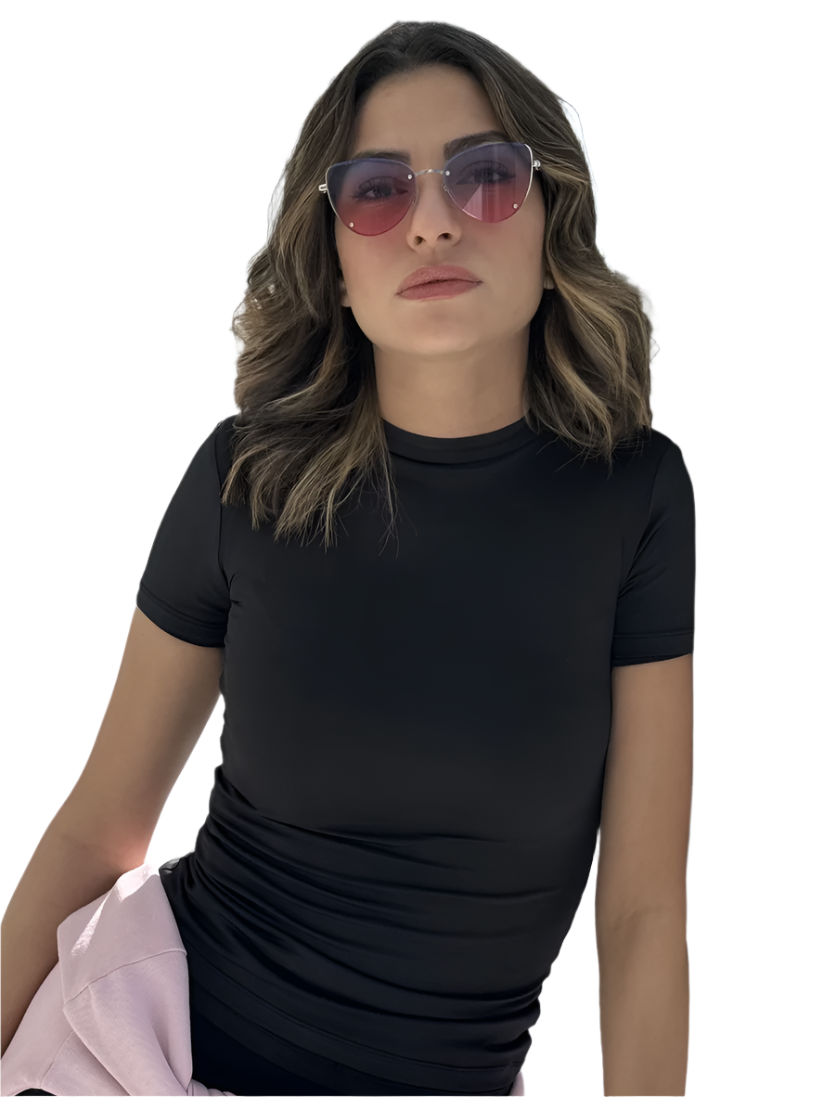Royal Blue Sleek Half Sleeve Top