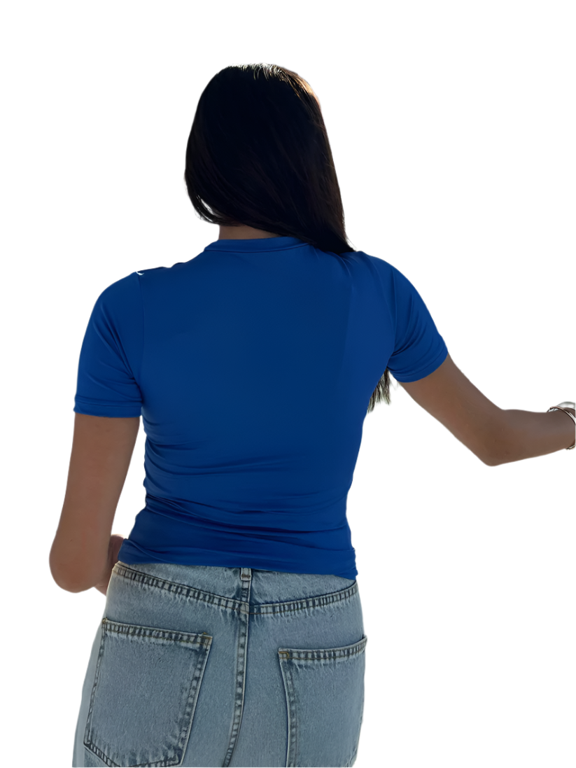 Royal Blue Sleek Half Sleeve Top