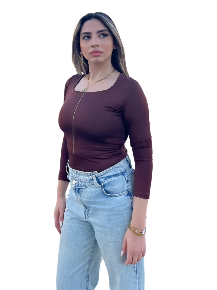 Square Neck Full Sleeve Bodysuit