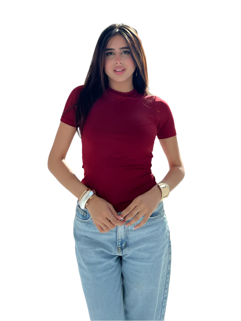 Royal Blue Sleek Half Sleeve Top