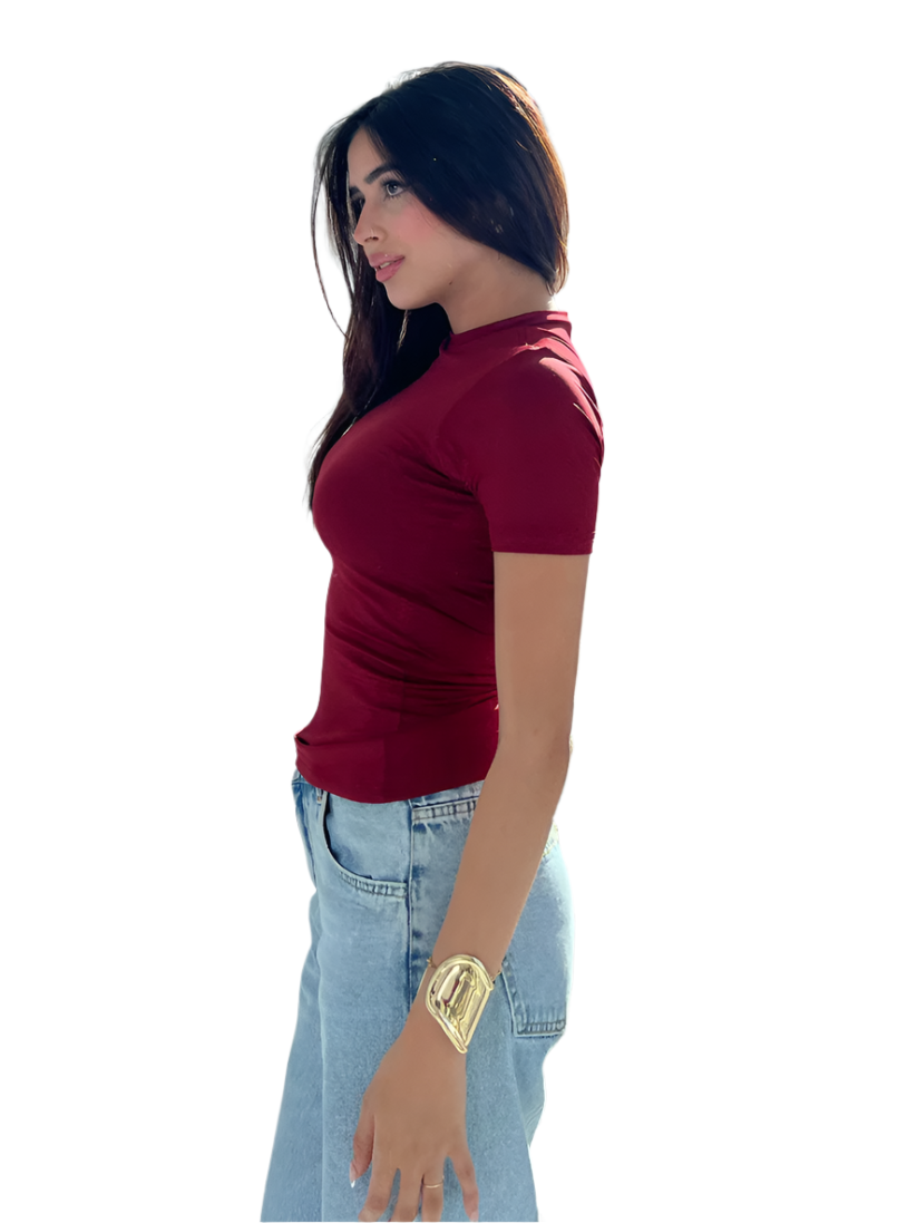 Royal Blue Sleek Half Sleeve Top