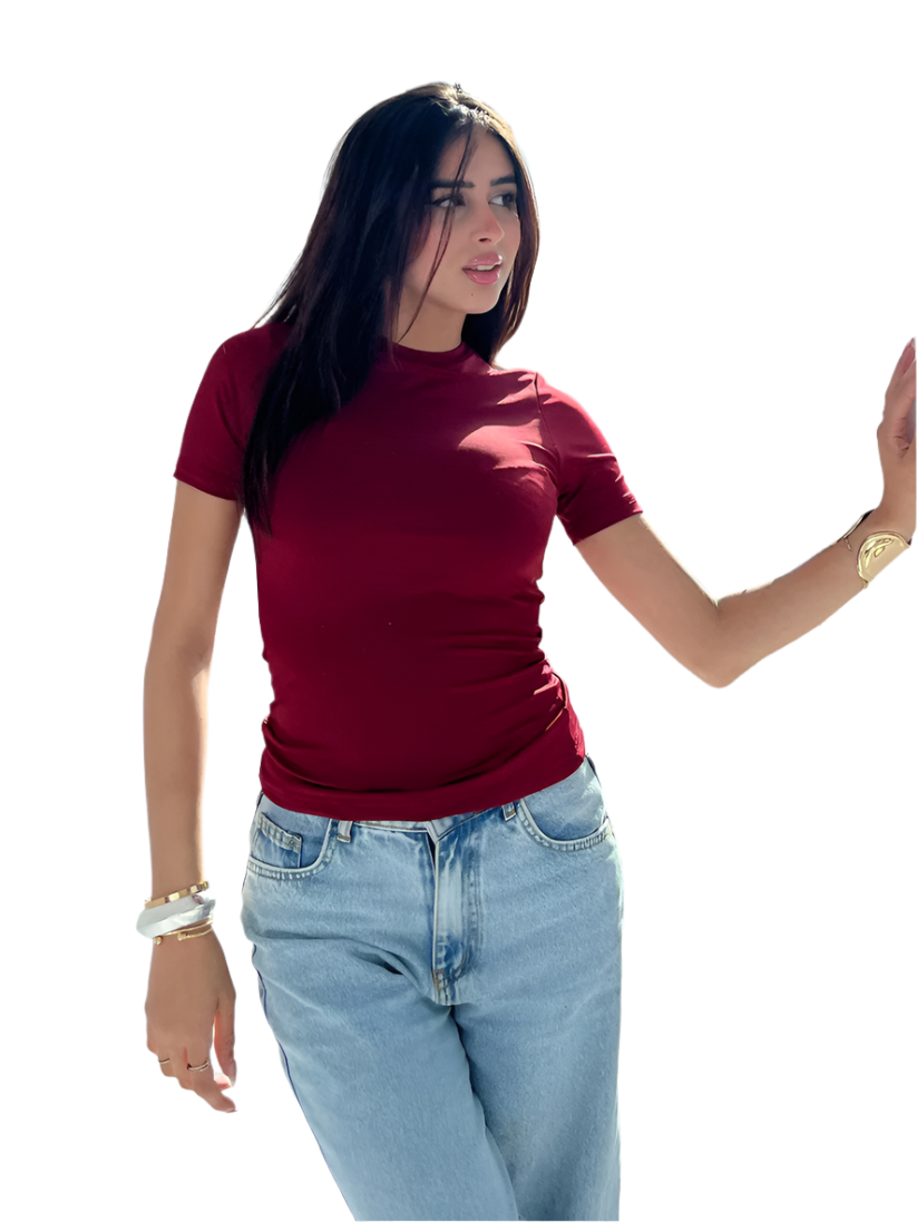 Royal Blue Sleek Half Sleeve Top
