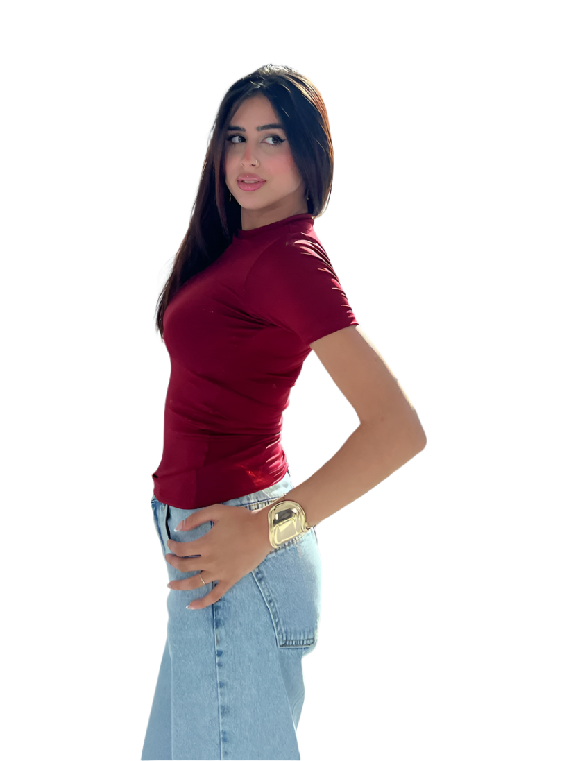 Royal Blue Sleek Half Sleeve Top