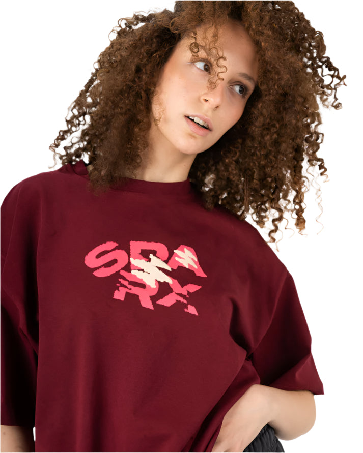 SPARX BURGUNDY TEE PRINTED