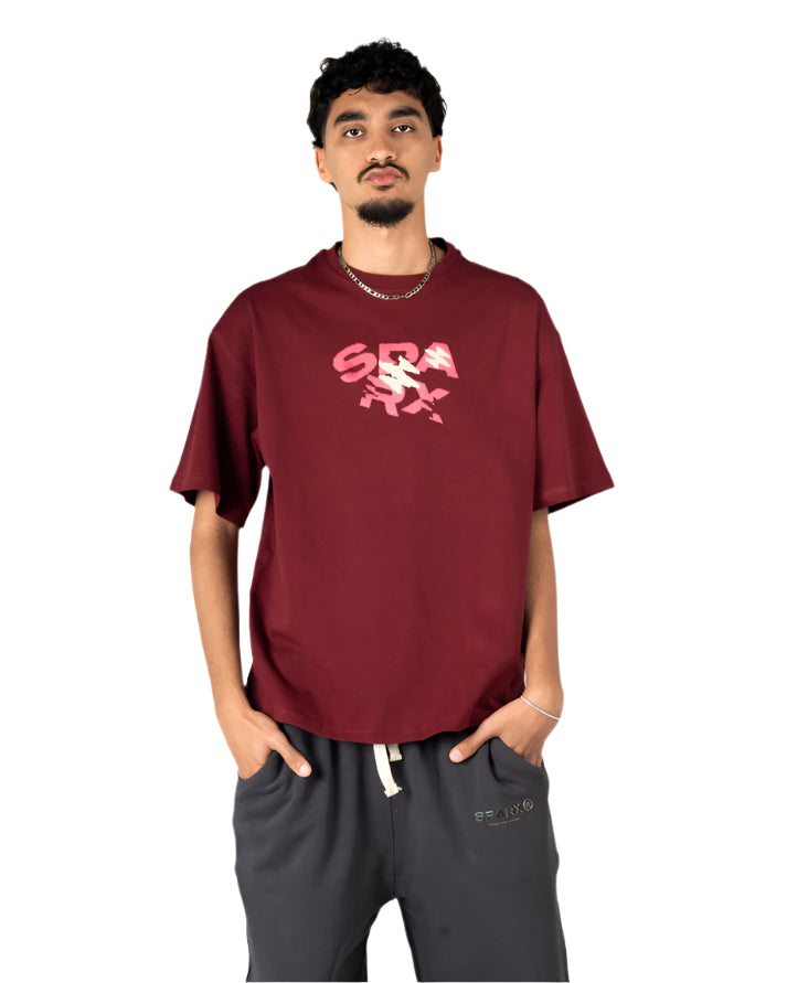 SPARX BURGUNDY TEE PRINTED