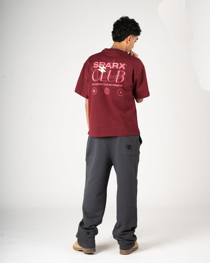 SPARX BURGUNDY TEE PRINTED
