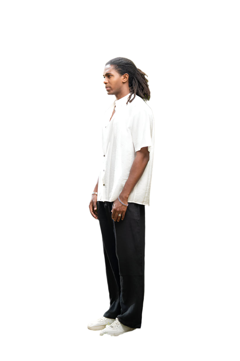 Oversized Short Sleeve Linen Shirt