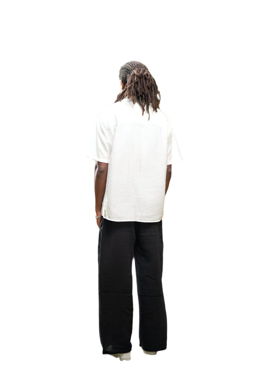 Oversized Short Sleeve Linen Shirt