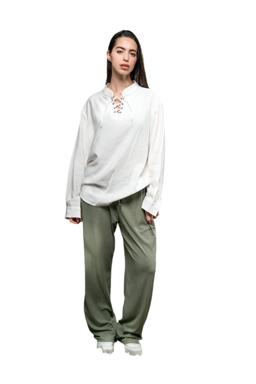 Oversized Long Sleeve Linen Shirt