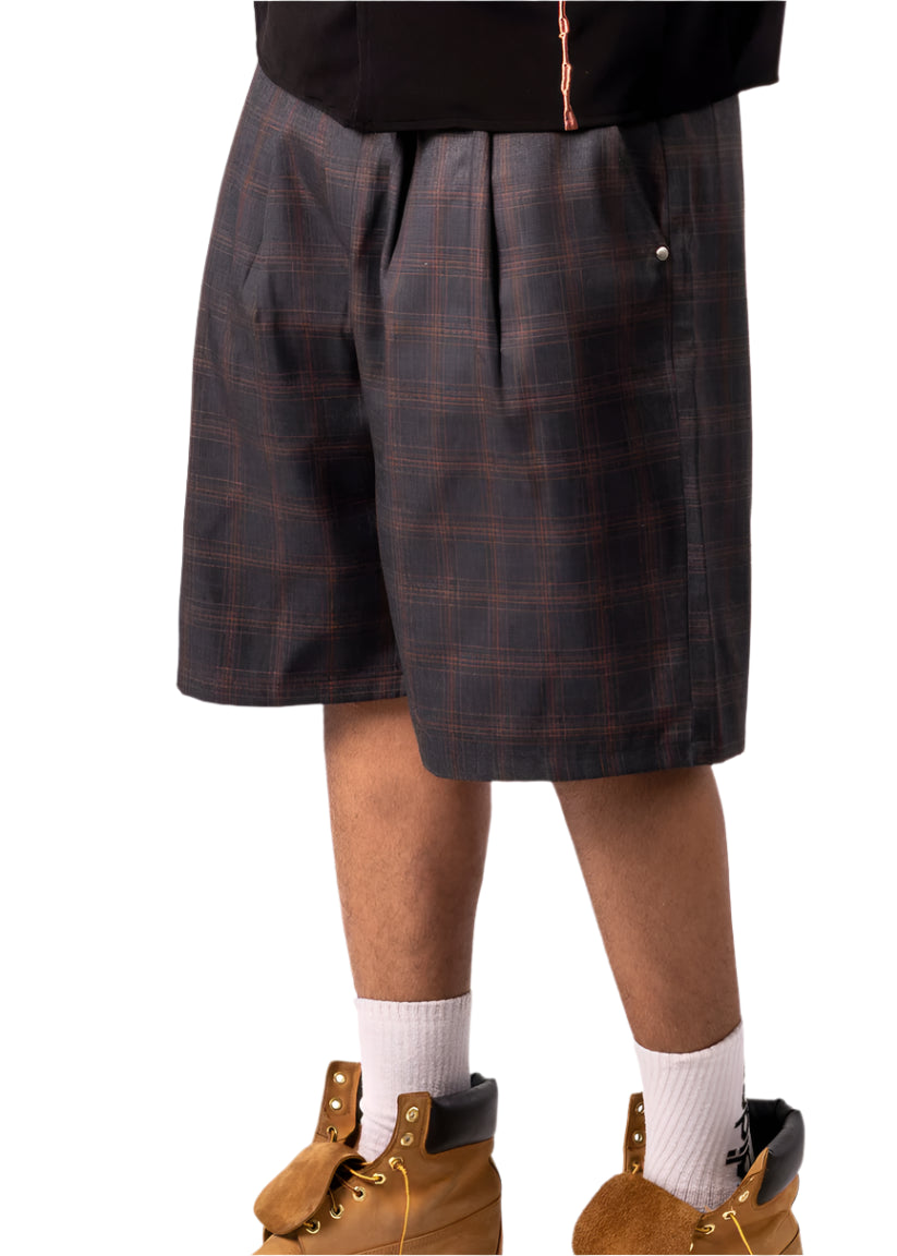Quad-Pleated Shorts