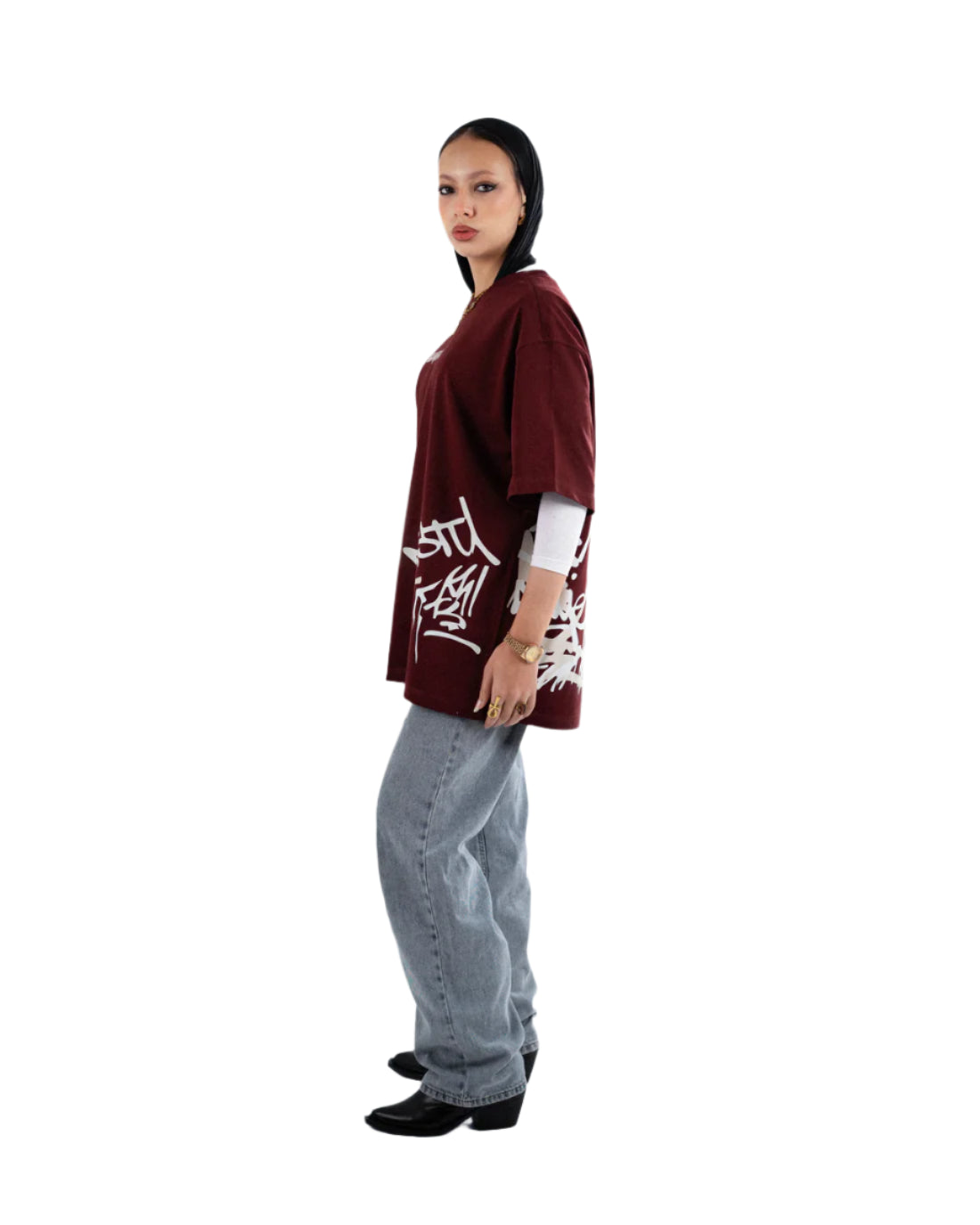 Burgandy Side T-shirt