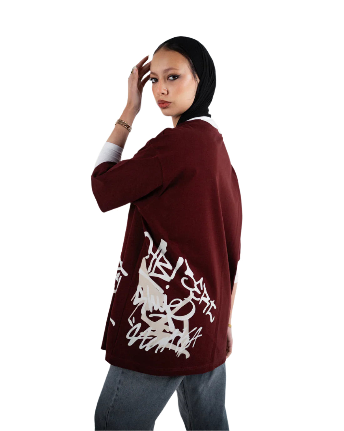 Burgandy Side T-shirt