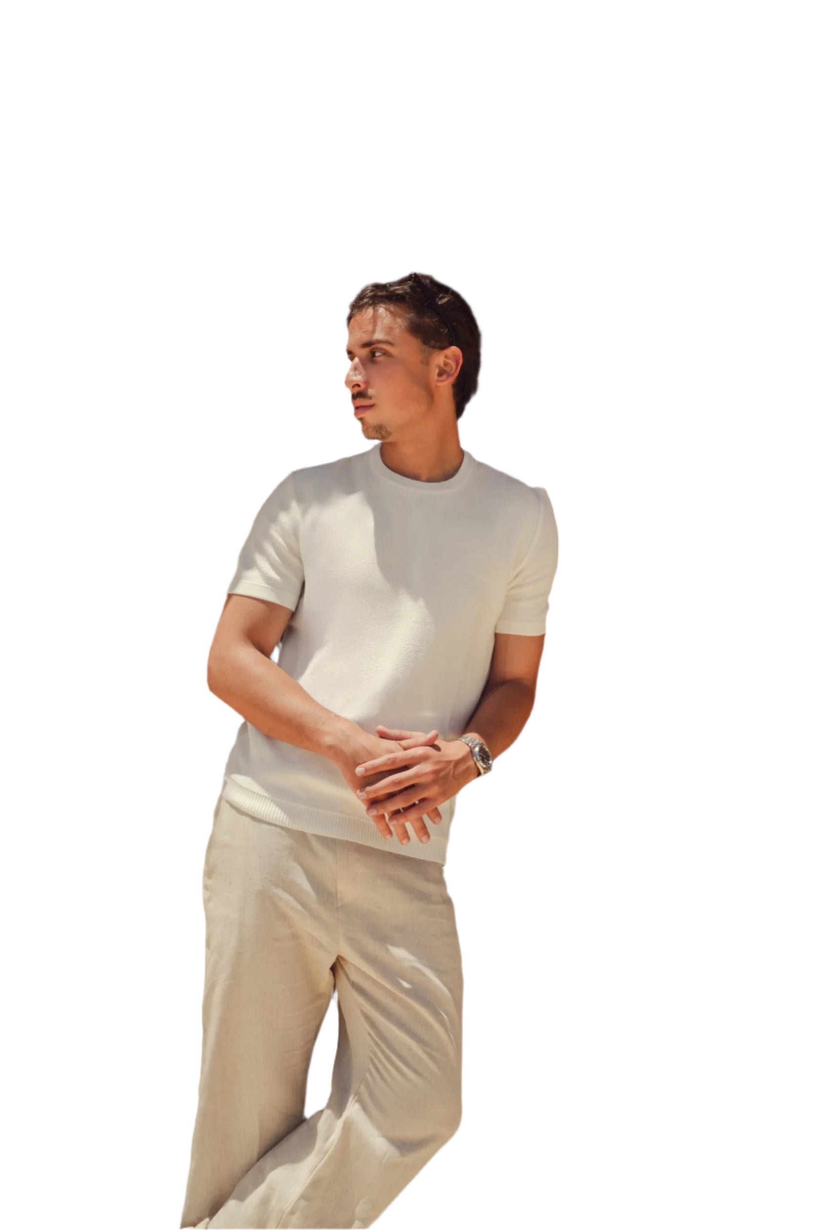 PREMIUM KNITTED TEE - WHITE