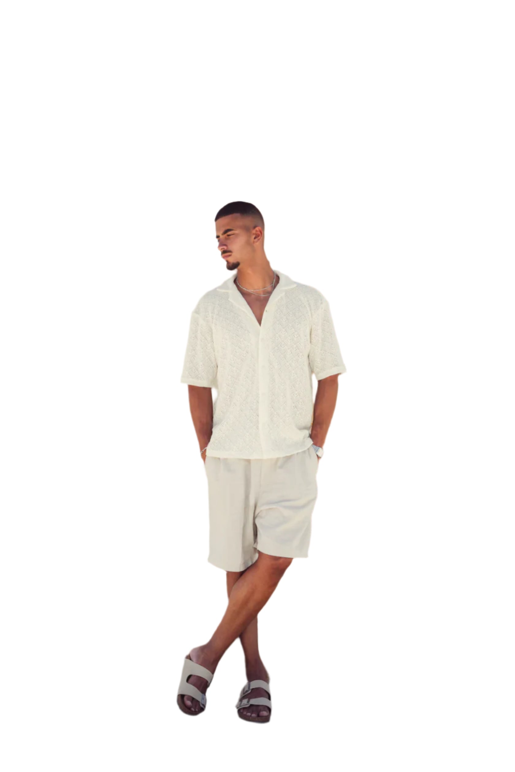 TEXTURED LINEN SHIRT - BEIGE