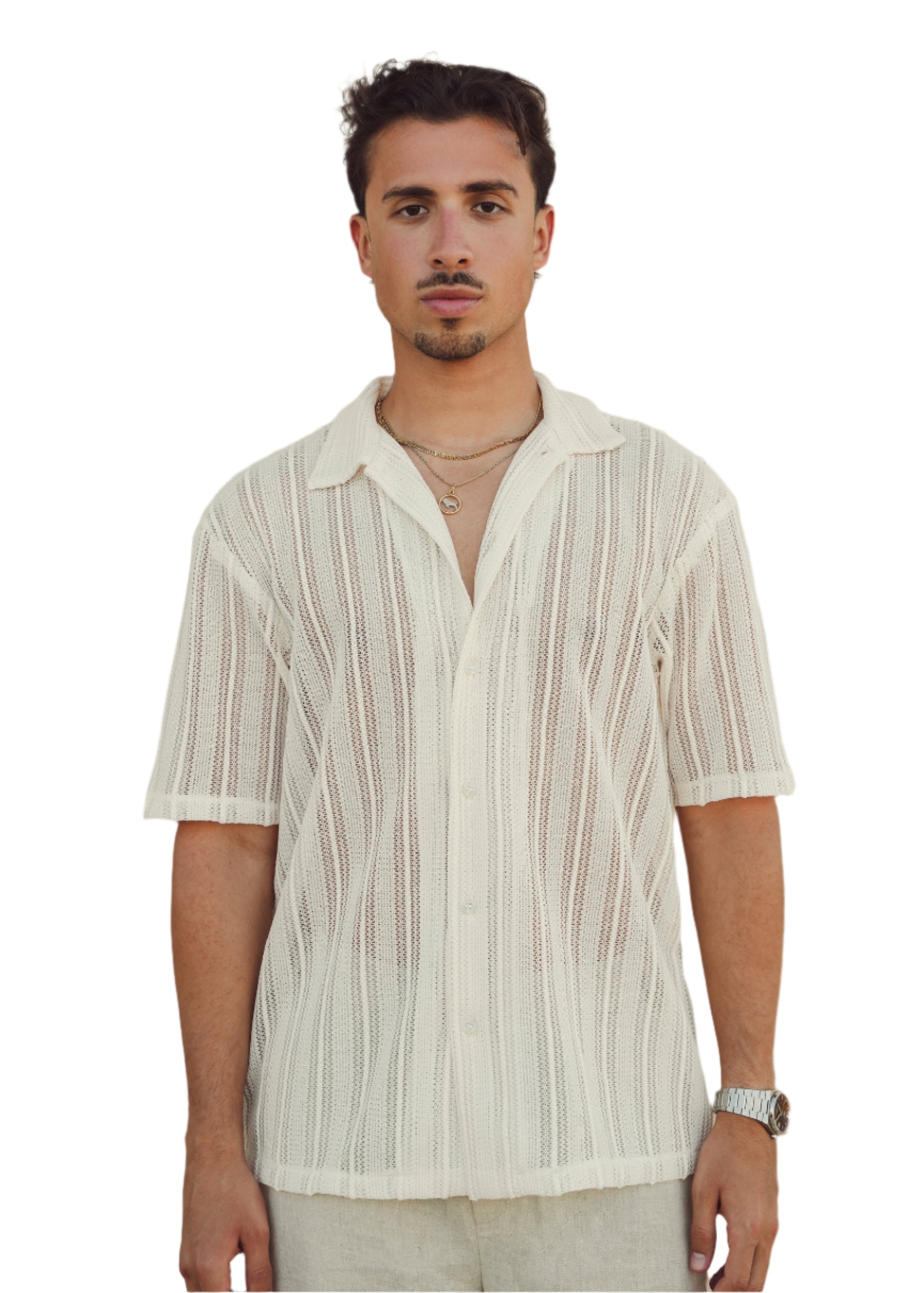KNITTED SHIRT - WHITE