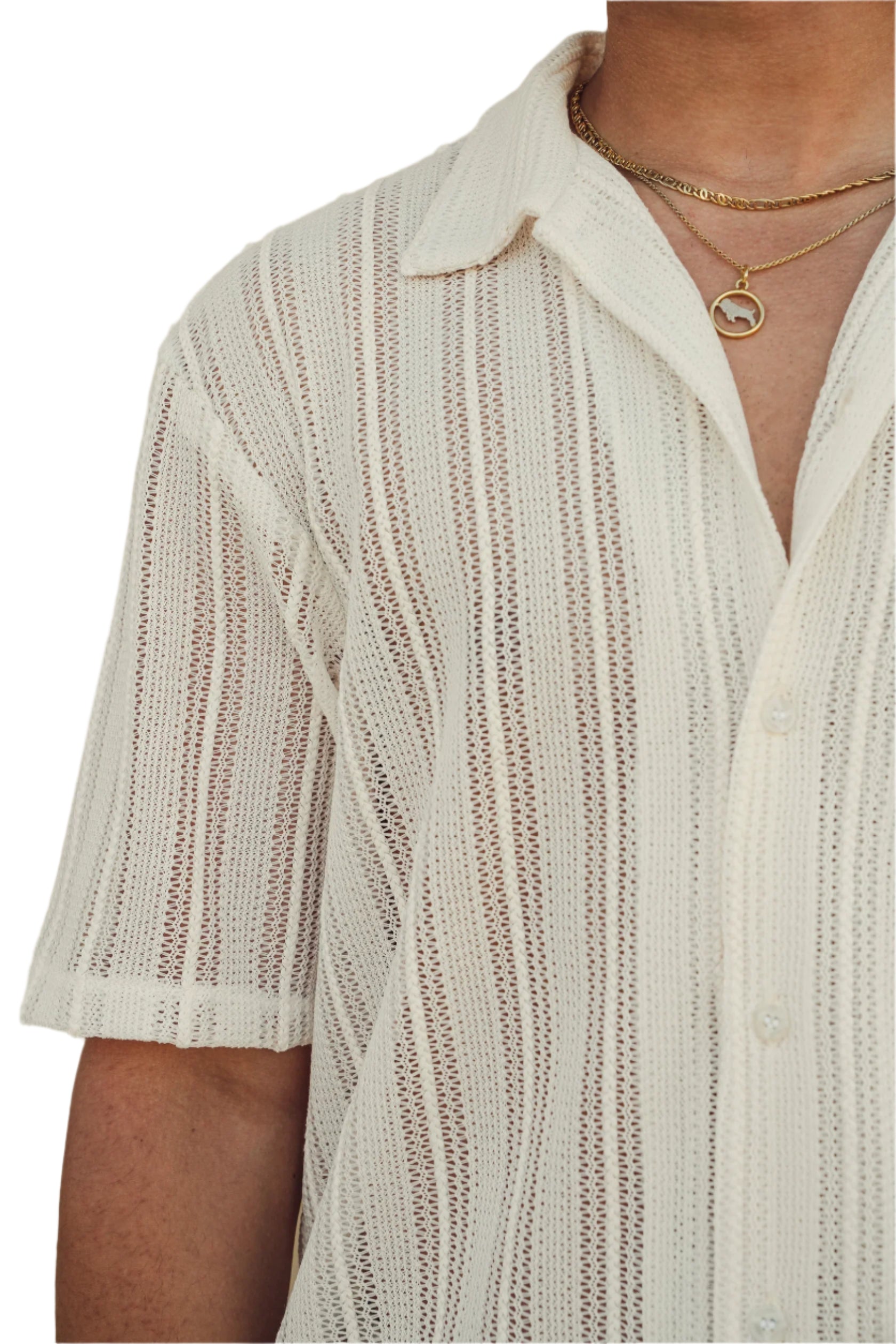 KNITTED SHIRT - WHITE