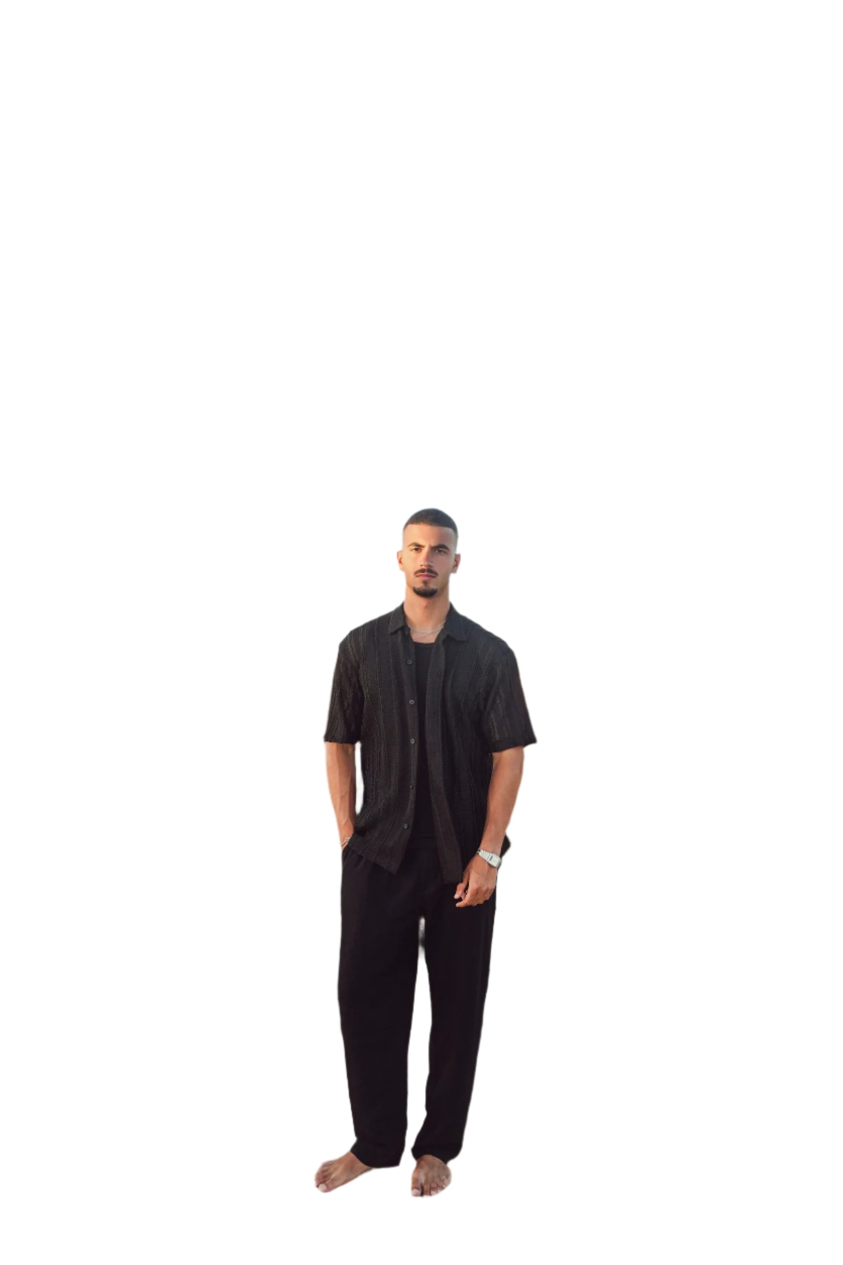 KNITTED SHIRT - BLACK