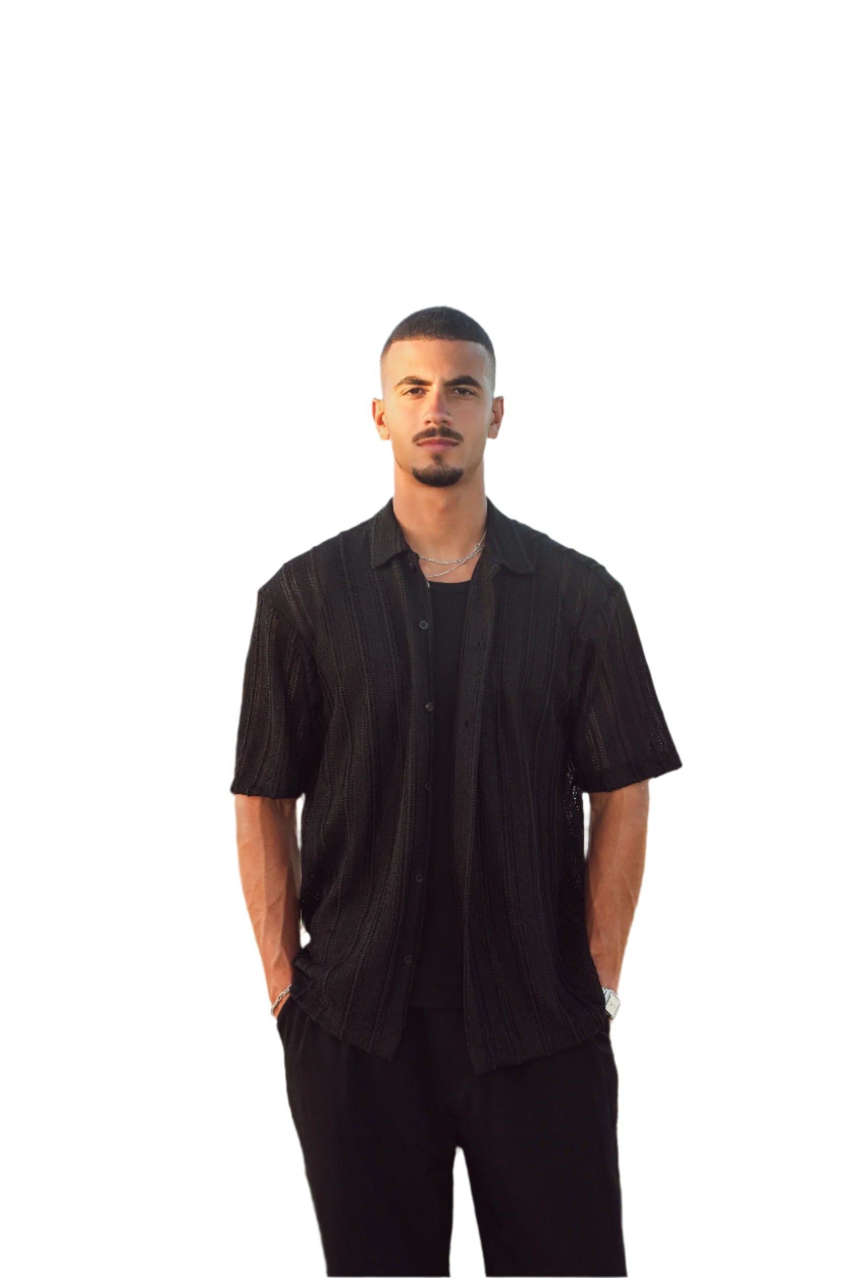 KNITTED SHIRT - BLACK