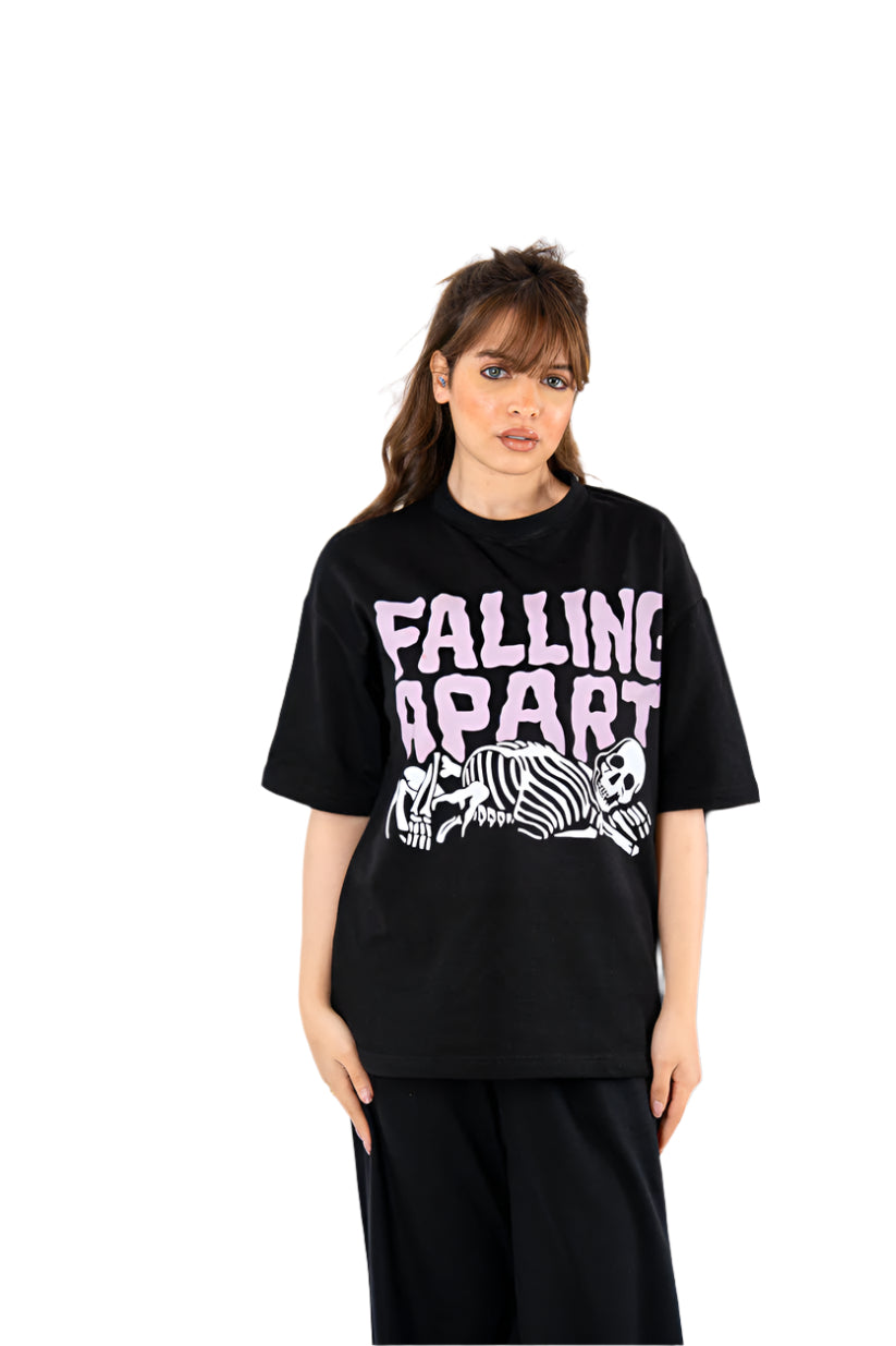 falling apart black t-shirt