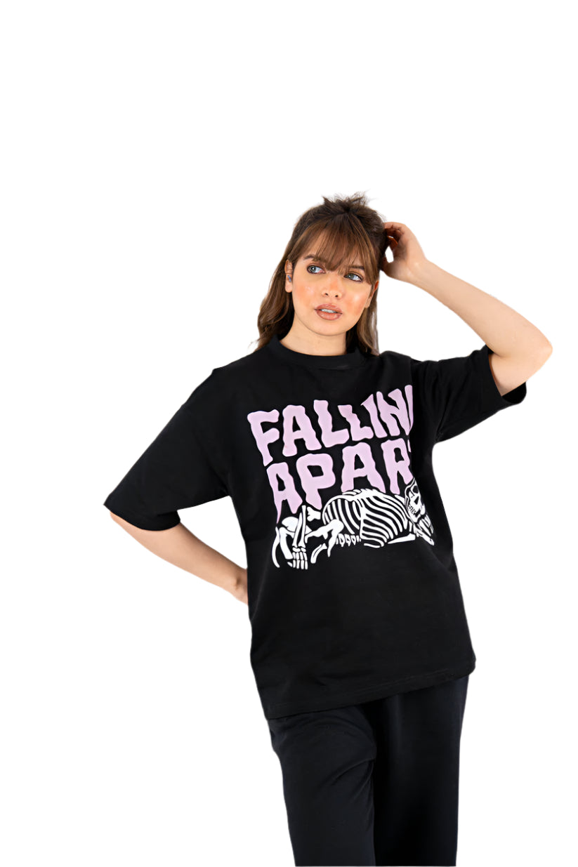 falling apart black t-shirt