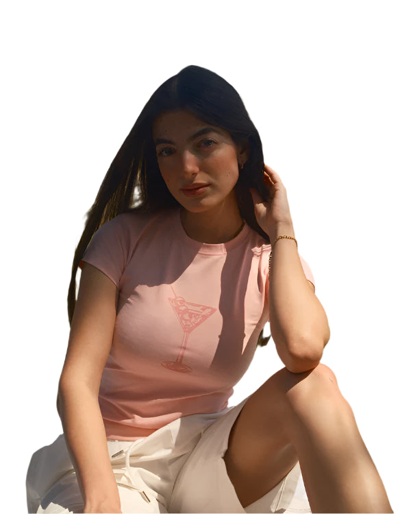 GLASS BABY TEE - PINK
