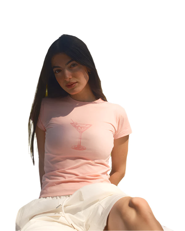 GLASS BABY TEE - PINK