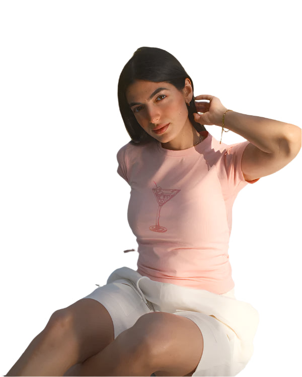GLASS BABY TEE - PINK