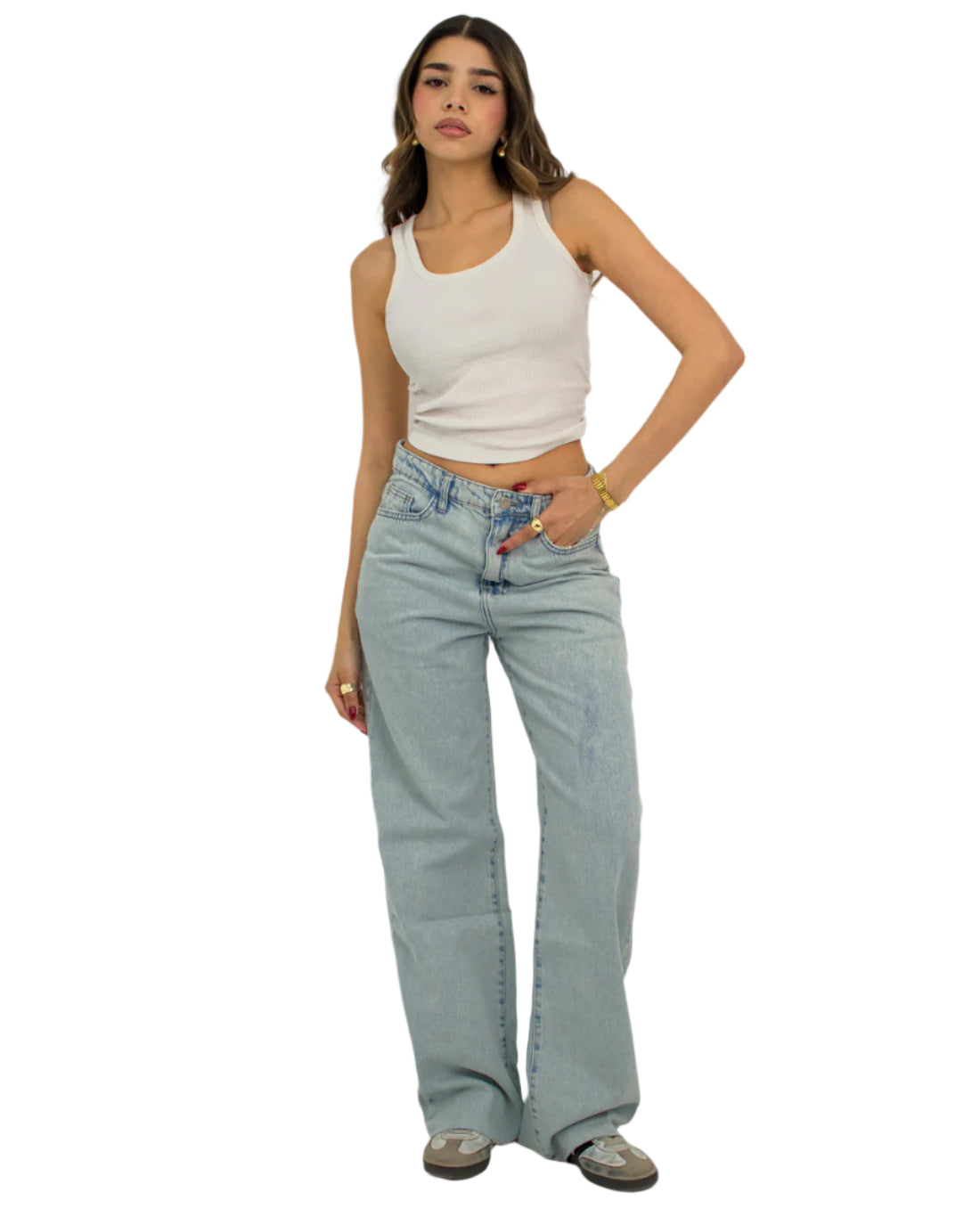 Straight Fit Denim - Ice Blue