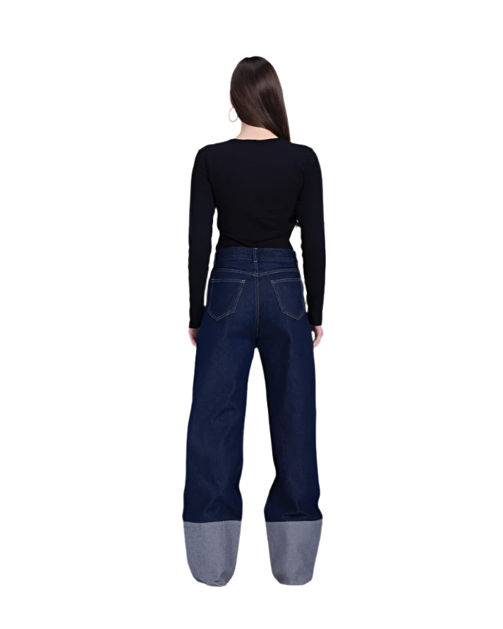 New Fold up indigo jeans
