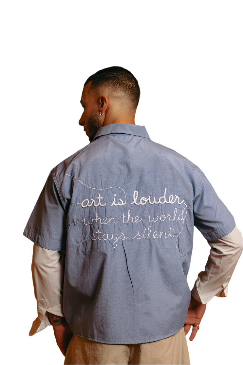 Art Shoulder Shirt - Navy