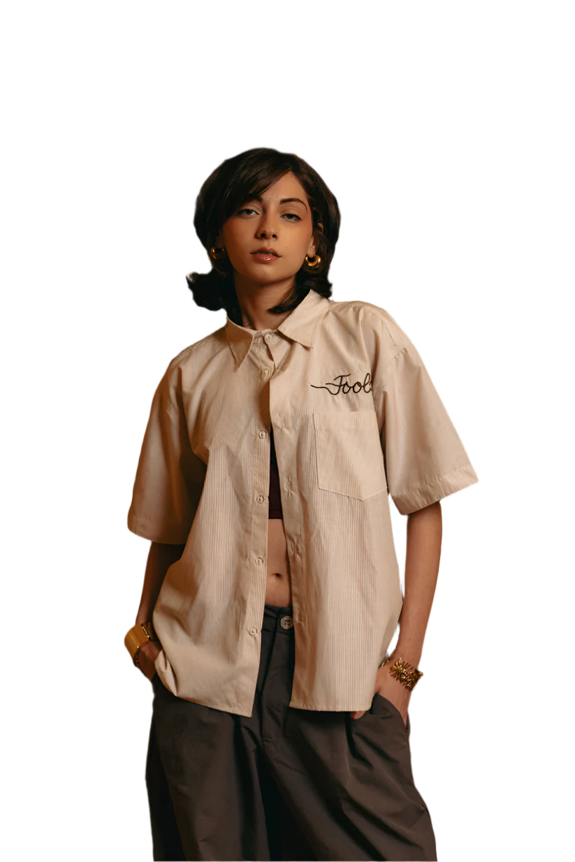 Art Shoulder Shirt - Beige