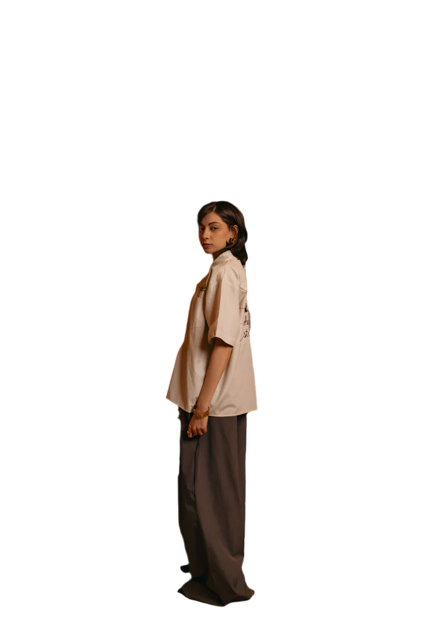 Art Shoulder Shirt - Beige