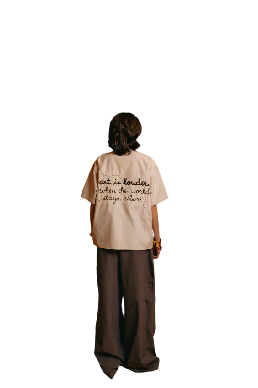 Art Shoulder Shirt - Beige