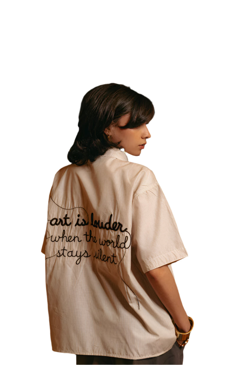 Art Shoulder Shirt - Beige