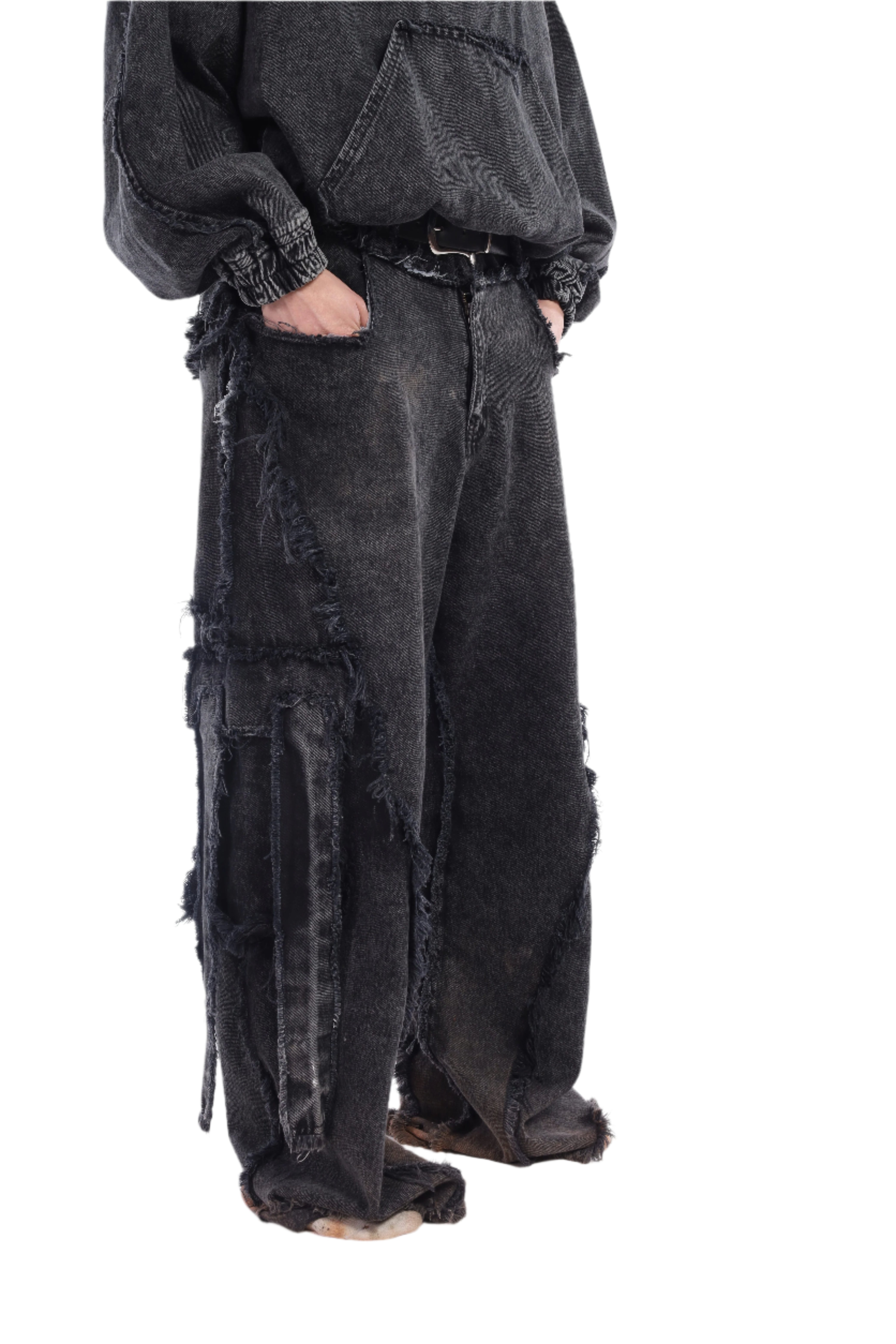 Fray Edge Black Pants