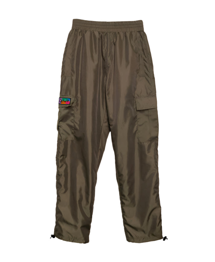 OLIVE NYLON PANTS