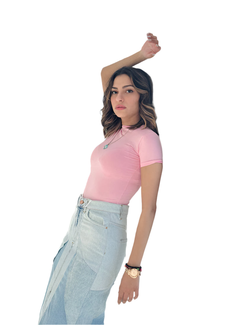 Royal Blue Sleek Half Sleeve Top