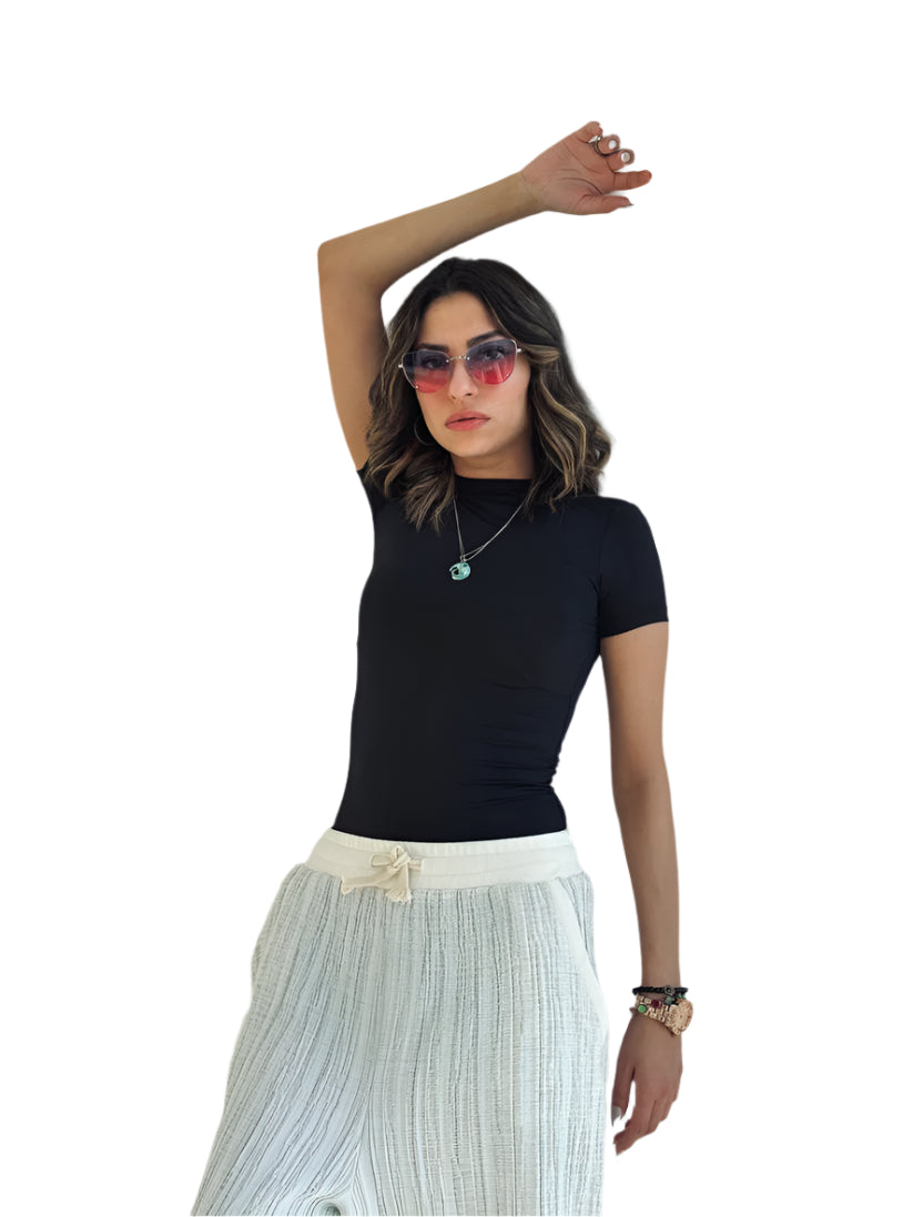 Royal Blue Sleek Half Sleeve Top
