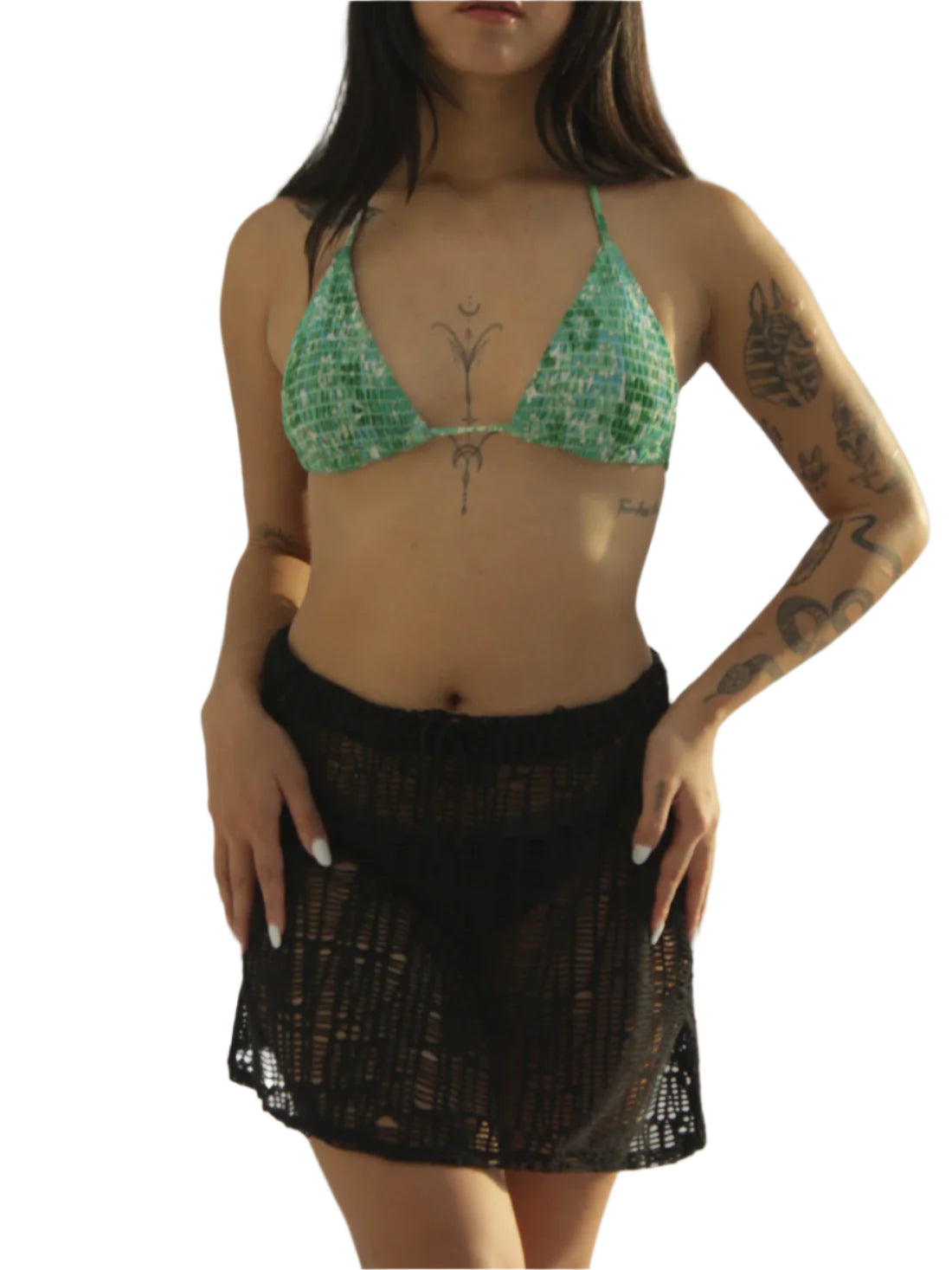 Coastal Rhythm A-Line Crochet Skirt