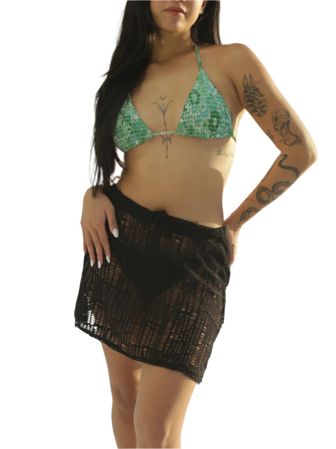 Coastal Rhythm A-Line Crochet Skirt
