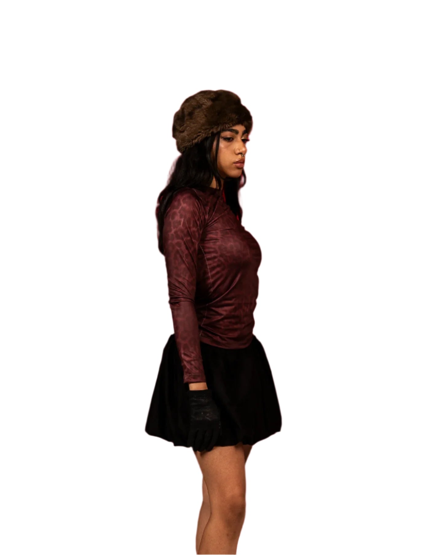 Burgundy leopard top