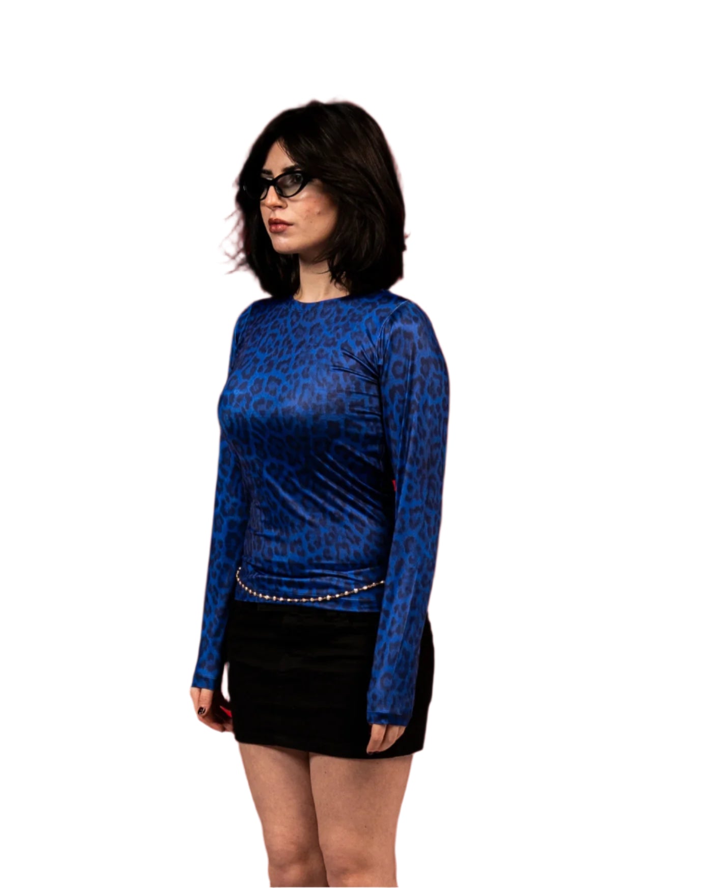 Navy leopard top